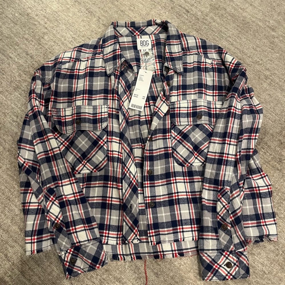 Urban Outfitters BDG flannel shirt with frayed hem
